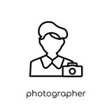 Значок фотографа Ультрамодный современный плоский линейный фотограф вектора иллюстрация вектора Значок фотографа Ультрамодный современный плоский линейный фотограф вектора иллюстрация вектора
