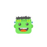 Значок шаржа квадрата искусства простого вектора плоский Frankenstein или стороны зомби иллюстрация штока Значок шаржа квадрата искусства простого вектора плоский Frankenstein или стороны зомби иллюстрация штока