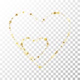 Золото играет главные роли линии Confetti на прозрачной предпосылке иллюстрация штока Золото играет главные роли линии Confetti на прозрачной предпосылке иллюстрация штока