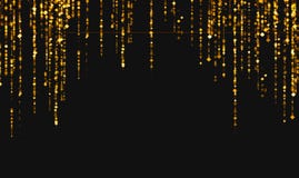 Золотые частицы косоугольника искры яркого блеска играют главные роли от верхней части на черноте бесплатная иллюстрация Золотые частицы косоугольника искры яркого блеска играют главные роли от верхней части на черноте бесплатная иллюстрация