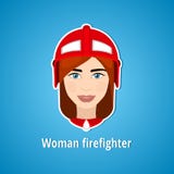 Иллюстрация вектора пожарного девушки Пожарный женщины икона Плоский значок minimalism девушка стилизованная Занятие работа иллюстрация вектора Иллюстрация вектора пожарного девушки Пожарный женщины икона Плоский значок minimalism девушка стилизованная Занятие работа иллюстрация вектора