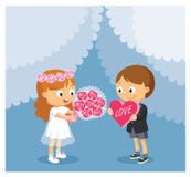 Иллюстрация вектора шаржа для wedding, день валентинки бесплатная иллюстрация Иллюстрация вектора шаржа для wedding, день валентинки бесплатная иллюстрация