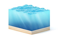 иллюстрация перевода 3d поперечного сечения куба воды изолированного на белизне с тенью стоковое фото rf иллюстрация перевода 3d поперечного сечения куба воды изолированного на белизне с тенью стоковое фото rf