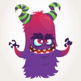 Изверг милого шаржа фиолетовый horned Талисман изверга летания вектора хеллоуина иллюстрация штока Изверг милого шаржа фиолетовый horned Талисман изверга летания вектора хеллоуина иллюстрация штока