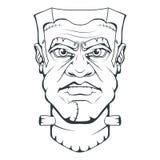 Изверг созданный Виктором Frankenstein halloween счастливый Нарисованная рукой голова Frankenstein Концепция изверга иллюстрация штока Изверг созданный Виктором Frankenstein halloween счастливый Нарисованная рукой голова Frankenstein Концепция изверга иллюстрация штока