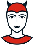 Изолированная иллюстрация стороны дьявола женщины вектора простая иллюстрация вектора Изолированная иллюстрация стороны дьявола женщины вектора простая иллюстрация вектора