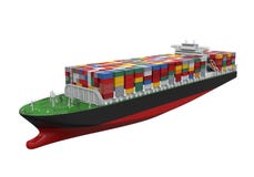 Изолированный корабль грузового контейнера бесплатная иллюстрация Изолированный корабль грузового контейнера бесплатная иллюстрация