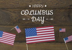 Изображение взгляда столешницы воздушное украшения знак дня США счастливого Колумбуса на октябре 8,2018 стоковые изображения Изображение взгляда столешницы воздушное украшения знак дня США счастливого Колумбуса на октябре 8,2018 стоковые изображения
