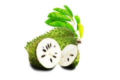 Изолят Яблока Soursop или колючего заварного крема на белой предпосылке стоковые изображения rf Изолят Яблока Soursop или колючего заварного крема на белой предпосылке стоковые изображения rf