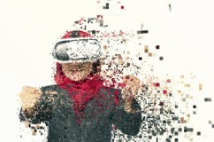 Изумленные молодые женщины нося изумлённые взгляды виртуальной реальности над конспектом стоковое фото Изумленные молодые женщины нося изумлённые взгляды виртуальной реальности над конспектом стоковое фото