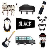 8 иллюстраций в черном цвете иллюстрация вектора 8 иллюстраций в черном цвете иллюстрация вектора