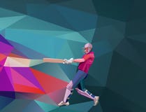 Иллюстрация абстрактного игрока сверчка полигональная низкая поли Стоковое Изображение RF Иллюстрация абстрактного игрока сверчка полигональная низкая поли Стоковое Изображение RF