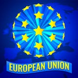 Иллюстрация вектора знамени Европейского союза с картой Европы бесплатная иллюстрация Иллюстрация вектора знамени Европейского союза с картой Европы бесплатная иллюстрация