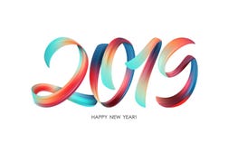 Иллюстрация вектора: Красочная каллиграфия литерности краски Brushstroke 2019 счастливых Новых Годов на белой предпосылке иллюстрация вектора Иллюстрация вектора: Красочная каллиграфия литерности краски Brushstroke 2019 счастливых Новых Годов на белой предпосылке иллюстрация вектора