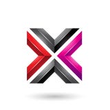 Иллюстрация вектора письма x красной мадженты и черного квадрата форменная иллюстрация вектора Иллюстрация вектора письма x красной мадженты и черного квадрата форменная иллюстрация вектора