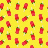 Иллюстрация вектора предпосылки картины мороженого арбуза безшовная Стоковые Фотографии RF Иллюстрация вектора предпосылки картины мороженого арбуза безшовная Стоковые Фотографии RF
