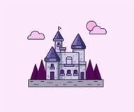 Иллюстрация вектора с замком сирени бесплатная иллюстрация Иллюстрация вектора с замком сирени бесплатная иллюстрация