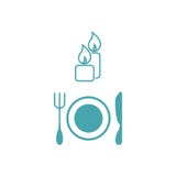 Иллюстрация вектора 2 свечи, плита, вилка и ножа иллюстрация штока Иллюстрация вектора 2 свечи, плита, вилка и ножа иллюстрация штока