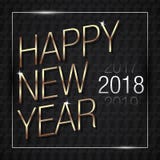 Иллюстрация вектора счастливого золота 2018 Нового Года с черными цветами картины иллюстрация вектора Иллюстрация вектора счастливого золота 2018 Нового Года с черными цветами картины иллюстрация вектора