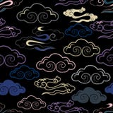 Иллюстрация красивых лунных сумерек с красочными яркими облаками иллюстрация вектора Иллюстрация красивых лунных сумерек с красочными яркими облаками иллюстрация вектора