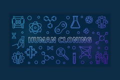 Иллюстрация плана клонирования человека красочная Знамя вектора иллюстрация вектора Иллюстрация плана клонирования человека красочная Знамя вектора иллюстрация вектора
