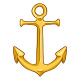 Иллюстрация цвета мультфильма вектора одиночная - золотой морской анкер шлюпки иллюстрация вектора Иллюстрация цвета мультфильма вектора одиночная - золотой морской анкер шлюпки иллюстрация вектора