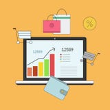 Инвестировать и личные финансы, кредит и планировать Управление исходящей наличности и финансовое планирование Электронная коммер иллюстрация штока Инвестировать и личные финансы, кредит и планировать Управление исходящей наличности и финансовое планирование Электронная коммер иллюстрация штока