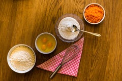 Ингредиенты для торта моркови стоковые фото Ингредиенты для торта моркови стоковые фото