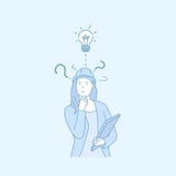 Инженер женщины имеет вектор стиля хорошей руки идеи вычерченный иллюстрация вектора Инженер женщины имеет вектор стиля хорошей руки идеи вычерченный иллюстрация вектора