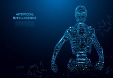 Искусственный интеллект в виртуальной реальности, роботе Концепция wireframe вектора Изображение вектора полигональное, искусство иллюстрация штока Искусственный интеллект в виртуальной реальности, роботе Концепция wireframe вектора Изображение вектора полигональное, искусство иллюстрация штока
