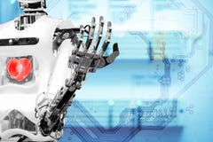 Искусственный интеллект который устанавливает человеческое сердце стоковое фото rf Искусственный интеллект который устанавливает человеческое сердце стоковое фото rf