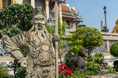 Искусство скульптуры Worrior китайское на Wat Phra Keaw стоковые изображения Искусство скульптуры Worrior китайское на Wat Phra Keaw стоковые изображения