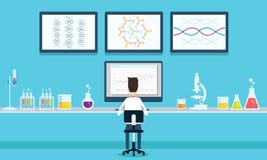 Исследование ученых людей вектора в процессе лаборатории иллюстрация вектора Исследование ученых людей вектора в процессе лаборатории иллюстрация вектора