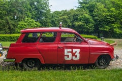 Классический шведский автомобиль Saab припарковал Стоковое Фото Классический шведский автомобиль Saab припарковал Стоковое Фото