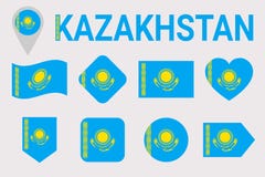 Казахстан, набор вектора флага Различные геометрические формы Плоский стиль Собрание флагов казаха Смогите использовать для спорт иллюстрация вектора Казахстан, набор вектора флага Различные геометрические формы Плоский стиль Собрание флагов казаха Смогите использовать для спорт иллюстрация вектора