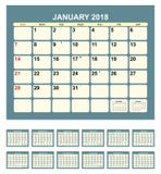 Календарь 2018 иллюстрация штока Календарь 2018 иллюстрация штока