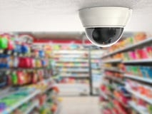 Камера камеры слежения или cctv на потолке стоковые фотографии rf Камера камеры слежения или cctv на потолке стоковые фотографии rf