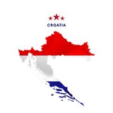 Карта Хорватии с развевая флагом также вектор иллюстрации притяжки corel иллюстрация штока Карта Хорватии с развевая флагом также вектор иллюстрации притяжки corel иллюстрация штока