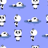 Картина вектора безшовная с милой и простой пандой мультфильма иллюстрация штока Картина вектора безшовная с милой и простой пандой мультфильма иллюстрация штока