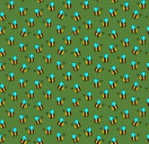 Картина вектора милых пчел doodle безшовная иллюстрация штока Картина вектора милых пчел doodle безшовная иллюстрация штока