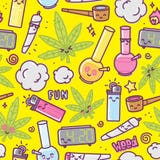 Картина вектора шаржа kawaii засорителя безшовная бесплатная иллюстрация Картина вектора шаржа kawaii засорителя безшовная бесплатная иллюстрация