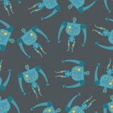 Картина винтажных роботов игрушки безшовная Предпосылка киборгов Стоковое Фото Картина винтажных роботов игрушки безшовная Предпосылка киборгов Стоковое Фото