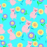 Картина детей ÑŒSeamless ‚‡ Ð°Ñ ÐŸÐΜÑ со свиньями и цветками на Новый Год 2019 бесплатная иллюстрация Картина детей ÑŒSeamless ‚‡ Ð°Ñ ÐŸÐΜÑ со свиньями и цветками на Новый Год 2019 бесплатная иллюстрация