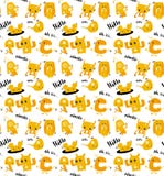 Картина извергов милого doodle оранжевая безшовная бесплатная иллюстрация Картина извергов милого doodle оранжевая безшовная бесплатная иллюстрация