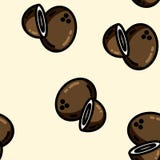Картина милого кокоса стиля мультфильма плоского безшовная иллюстрация штока Картина милого кокоса стиля мультфильма плоского безшовная иллюстрация штока