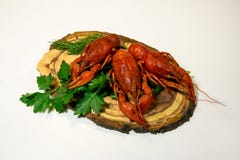 Кипеть ракы, зеленая петрушка на светлой предпосылке стоковые фото Кипеть ракы, зеленая петрушка на светлой предпосылке стоковые фото