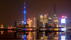 Китай, Шанхай, прогулка вечера Huangpu Стоковое Фото Китай, Шанхай, прогулка вечера Huangpu Стоковое Фото