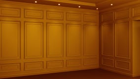 Классический оранжевый интерьер с космосом экземпляра Красные стены с классическим оформлением Партер пола шевронный r бесплатная иллюстрация Классический оранжевый интерьер с космосом экземпляра Красные стены с классическим оформлением Партер пола шевронный r бесплатная иллюстрация