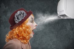 Клоун изумленный свежим кондиционера стоковые фото Клоун изумленный свежим кондиционера стоковые фото