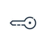 Ключевой символ безопасностью линия искусство вектора значка иллюстрация вектора Ключевой символ безопасностью линия искусство вектора значка иллюстрация вектора